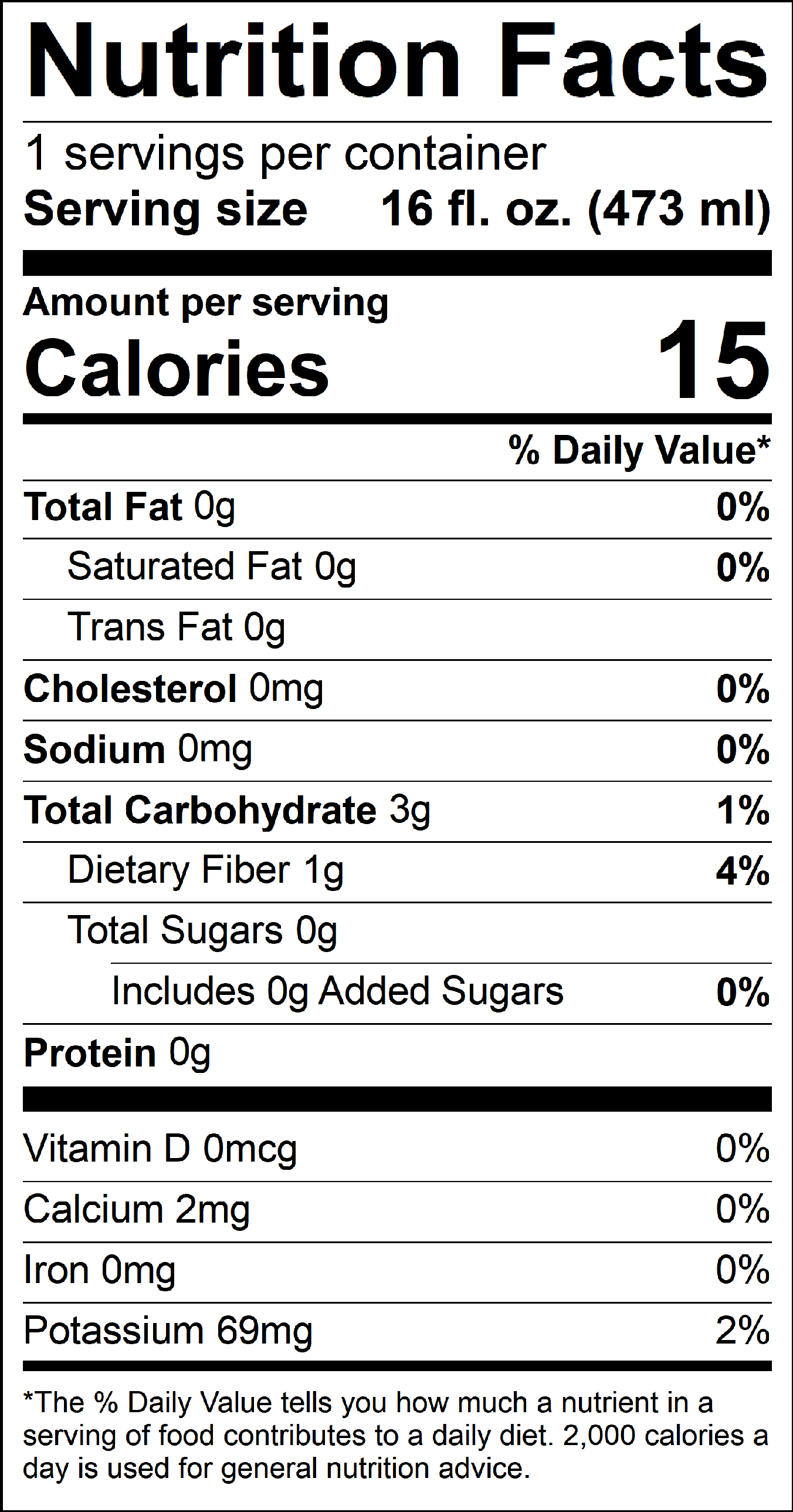 Nutrition Label Vertical